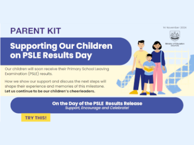 Providing care and support for children receiving their PSLE results.