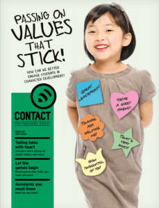 Cover of Contact magazine: Passing on values that stick