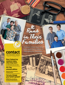 Cover of Contact magazine: It runs in their families