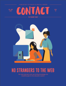 Cover of Contact magazine: No strangers to the web